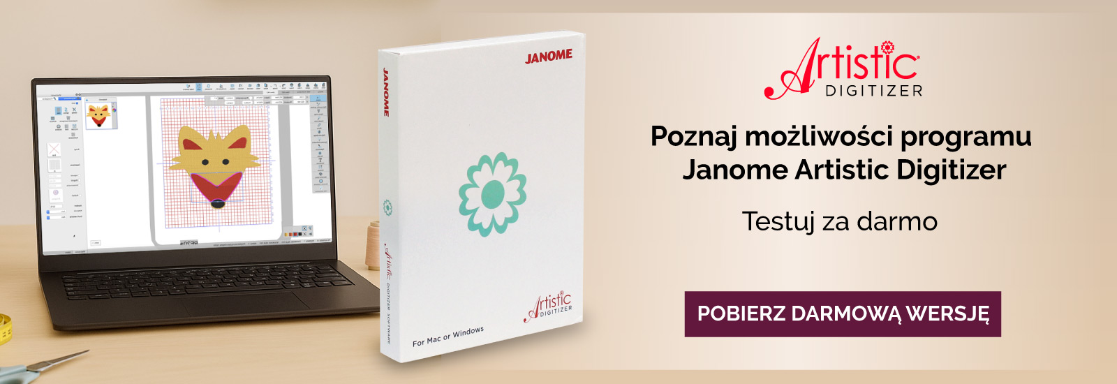Sprawdź możliwości programu Janome Artistic Digitizer